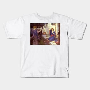 The Annunciation by John William Waterhouse Kids T-Shirt